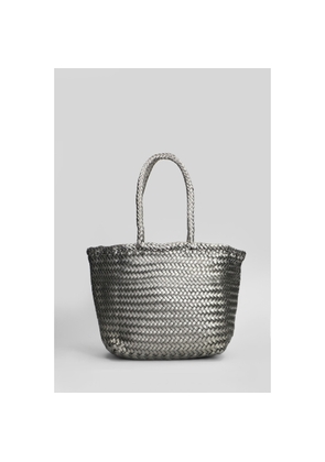Dragon Diffusion Grace Basket Small Tote In Gunmetal Leather