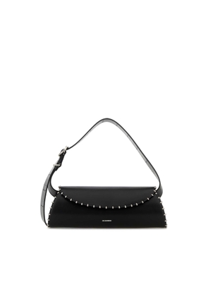 Jil Sander Black Leather Cannolo Crossbody Bag
