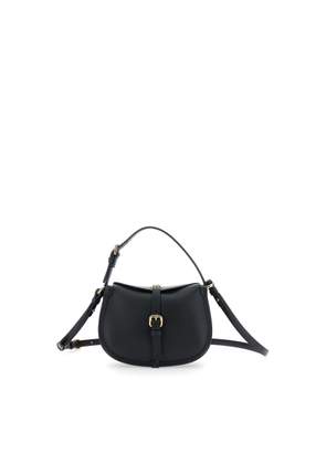 Etro Pony Mini Black Crossbody Bag With Removable Shoulder Strap And Belt With Buckle On The Front In Leather