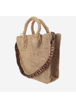 Ibeliv Raffia Bag With Leather Details