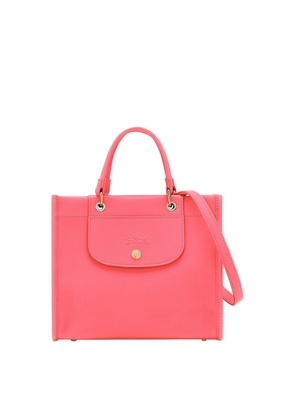 Longchamp Small Cabas Pink Handbag With Embossed Logo On The Front And Adjustable And Removable Shoulder Strap In Leather