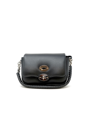 Zanellato Black Postina Ella Piuma Chain Leather Bag