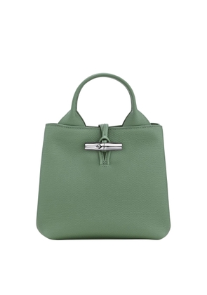 Longchamp Le Roseau Green Small Handbag With Adjustable And Removable Shoulder Strap In Leather