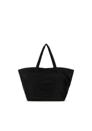 Alexander Wang Black Crochet Xl Punch Shopping Bag