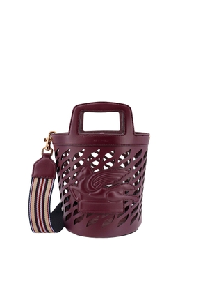 Etro Perforated Leather Bucket Bag With Shoulder Strap