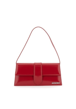 Jacquemus le Bambino Long Red Shoulder Bag With Removable Shoulder Strap In Leather
