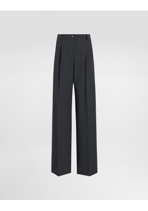 Dolce & Gabbana Wool Fabric Pants - Woman Pants And Shorts Gray 38