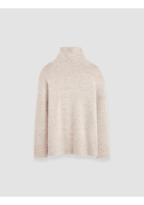 Alpaca Tweed Knit High Neck Jumper - L