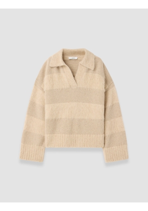 Take Brushed Alpaca Striped Jumper - L