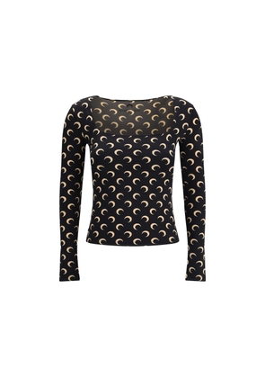 Marine Serre Black Polyamide Top - M