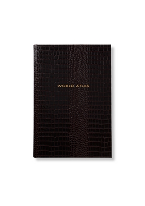 Smythson Large World Atlas In Mara In Brown