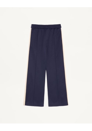 Valentino Valentino Acetate Trousers With Vlogo Patch Man NAVY/BUTTER L