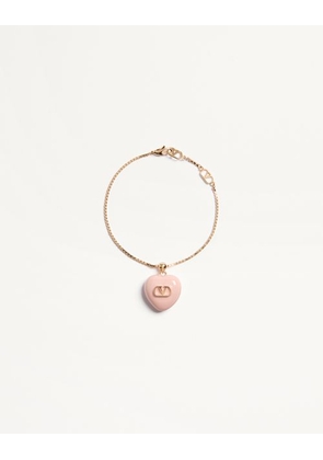 Valentino Garavani Coeur Royal Metal And Enamel Bracelet Woman GOLD/PINK M