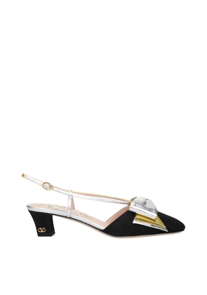 Valentino Garavani Black Fabric Mid Heel Pumps - EU36.5/US6.5