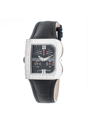 Laura Biagiotti Black Leather Dress Watch