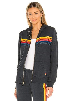 Aviator Nation 5 Stripe Hoodie in Black. Size M. Also in XL, XS.