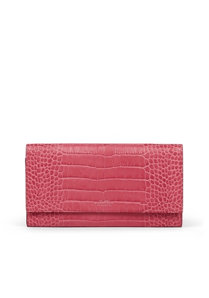 Smythson Marshall Travel Wallet In Mara In Raspberry
