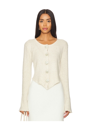 Bubish Rosette Knit Cardigan in Ivory. Size L. Also in M, S, XL, XS.