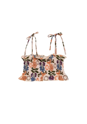 Agua Bendita Giselle Fiore Top in Cream. Size 4. Also in 6.