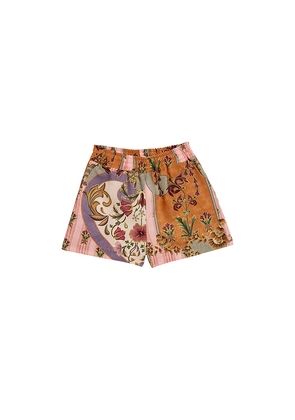 Agua Bendita Laya Aura Short in Pink,Brown. Size 2. Also in 4, 6.