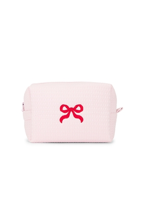 Abbode Bow Waffle Pouch in Pink.