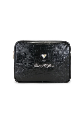 Abbode Out Of Office Martini Croc Pouch in Black.