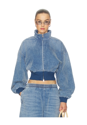 Alexander Wang Funnel Neck Jacket in Blue. Size M. Also in L, S.