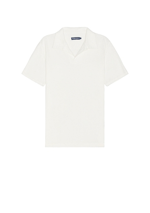 Frescobol Carioca Faustino Terry Cotton Blend Short Sleeve Polo in Blue. Size L. Also in M, S, XL/1X, XXL/2X, XXXL/3X.