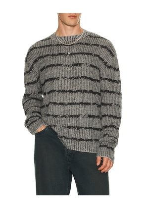 ALLSAINTS Dissolved Crew Neck Sweater in Grey. Size L. Also in M, S, XL/1X.