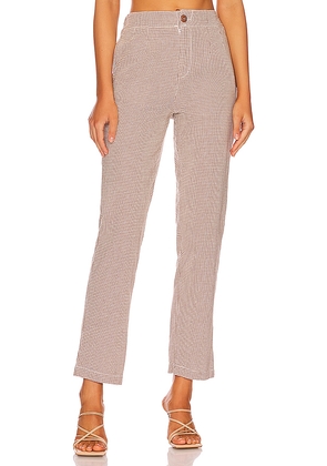 Free People Kate Plaid Straight Leg Pant in Taupe. Size L. Also in XS.