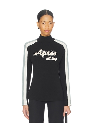 Alp N Rock Apres All Day Mockneck Sweater in Black & White. Size L. Also in M, S, XS.