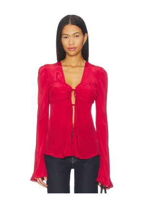 Free People Bali Ariel Top in Red. Size L. Also in M, S, XL, XS.