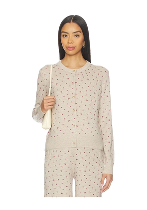 HATCH The Nora Floral Knit Cardigan in Tan. Size 0. Also in 1, 2, 3, 4.