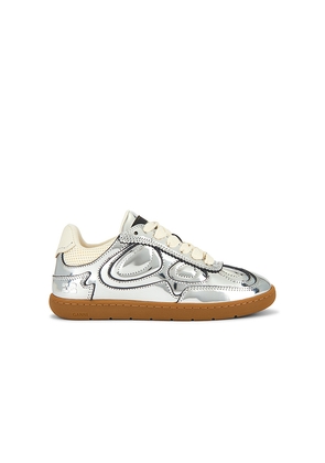 Ganni '08 Specchio Sneaker in Metallic Silver. Size 36. Also in 37, 38, 39, 40, 41.