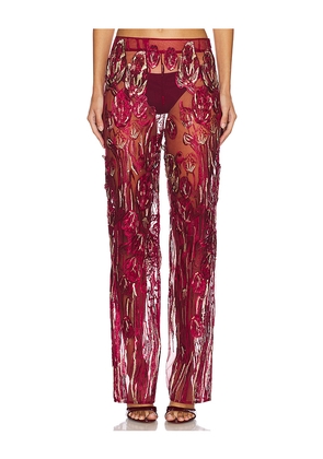 Kim Shui Full Length Embroidered Pants in Red. Size M. Also in S.
