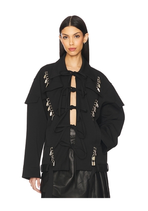 LADO BOKUCHAVA Utility Bow Jacket in Black. Size L. Also in M.