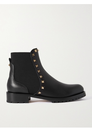 Valentino Garavani - Rockstud Beatle Textured-leather Chelsea Boots - Black - IT35,IT35.5,IT36,IT36.5,IT37,IT37.5,IT38,IT38.5,IT39,IT39.5,IT40,IT40.5,IT41,IT41.5