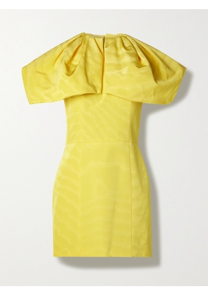Oscar de la Renta - Ruffled Cotton-blend Faille Mini Dress - Yellow - US0,US2,US4,US6,US8
