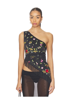 NIIHAI Lara Fringe Top in Black. Size L. Also in M, S, XS.