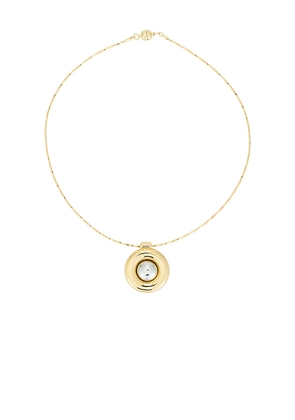Luv AJ The Chrome Orb Pendant Necklace in Metallic Gold.