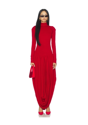 Magda Butrym Long Sleeve Dress in Red. Size 34. Also in 36, 38, 40.