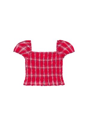 LoveShackFancy Tween Fabielle Top in Red. Size 10. Also in 12, 14, 7, 8, 9.