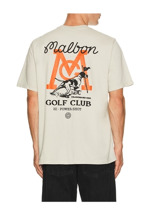 Malbon Golf Bermuda Hi-Power Shot Tee in Ivory. Size L. Also in M, S, XL/1X.
