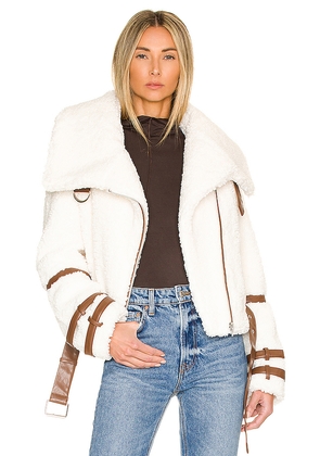 Tularosa Bailey Moto Jacket in Ivory. Size L. Also in M, S, XL, XS, XXS.