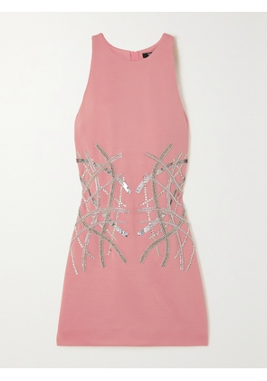 Balmain - Embellished Stretch-knit Mini Dress - Pink - FR 36,FR 38,FR 40,FR 42,FR 44