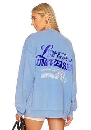 The Mayfair Group Language of the Universe Crewneck in Blue. Size L/XL. Also in M/L, S/M.