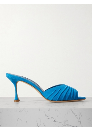 Manolo Blahnik - Pirua 70 Suede Mules - Blue - IT35,IT35.5,IT36,IT36.5,IT37,IT37.5,IT38,IT38.5,IT39,IT39.5,IT40,IT40.5,IT41,IT41.5,IT42,IT43