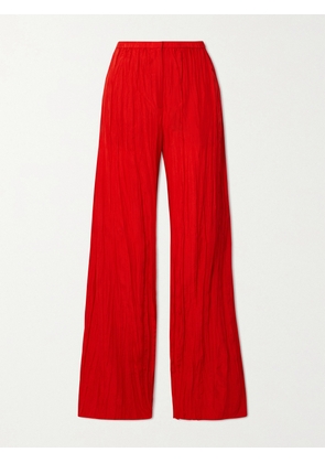 Joseph - Thoresby Crinkled Silk-habotai Wide-leg Pants - Red - FR 34,FR 36