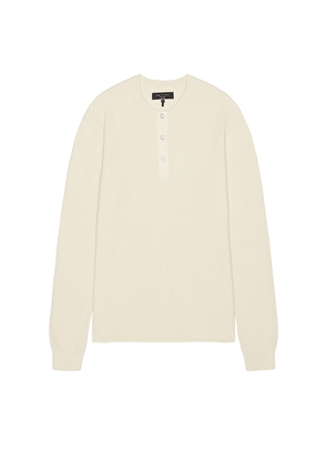 Rag & Bone Washed Dexter Henley in Cream. Size M. Also in S.