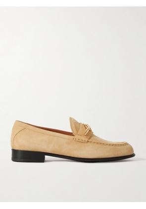 Valentino Garavani - Vlogo Gate Embellished Suede Loafers - Neutrals - IT36,IT36.5,IT37,IT37.5,IT38,IT38.5,IT39,IT39.5,IT40,IT40.5,IT41,IT41.5